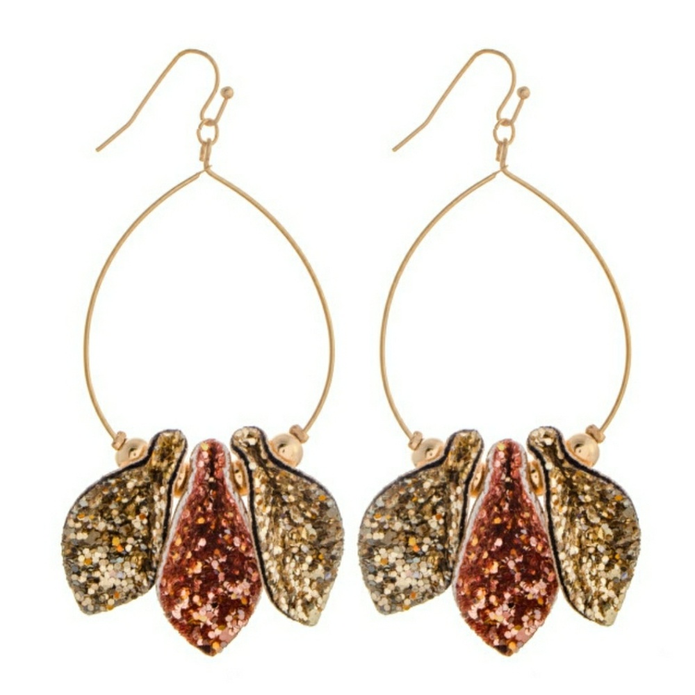 Gold glitter earrings
